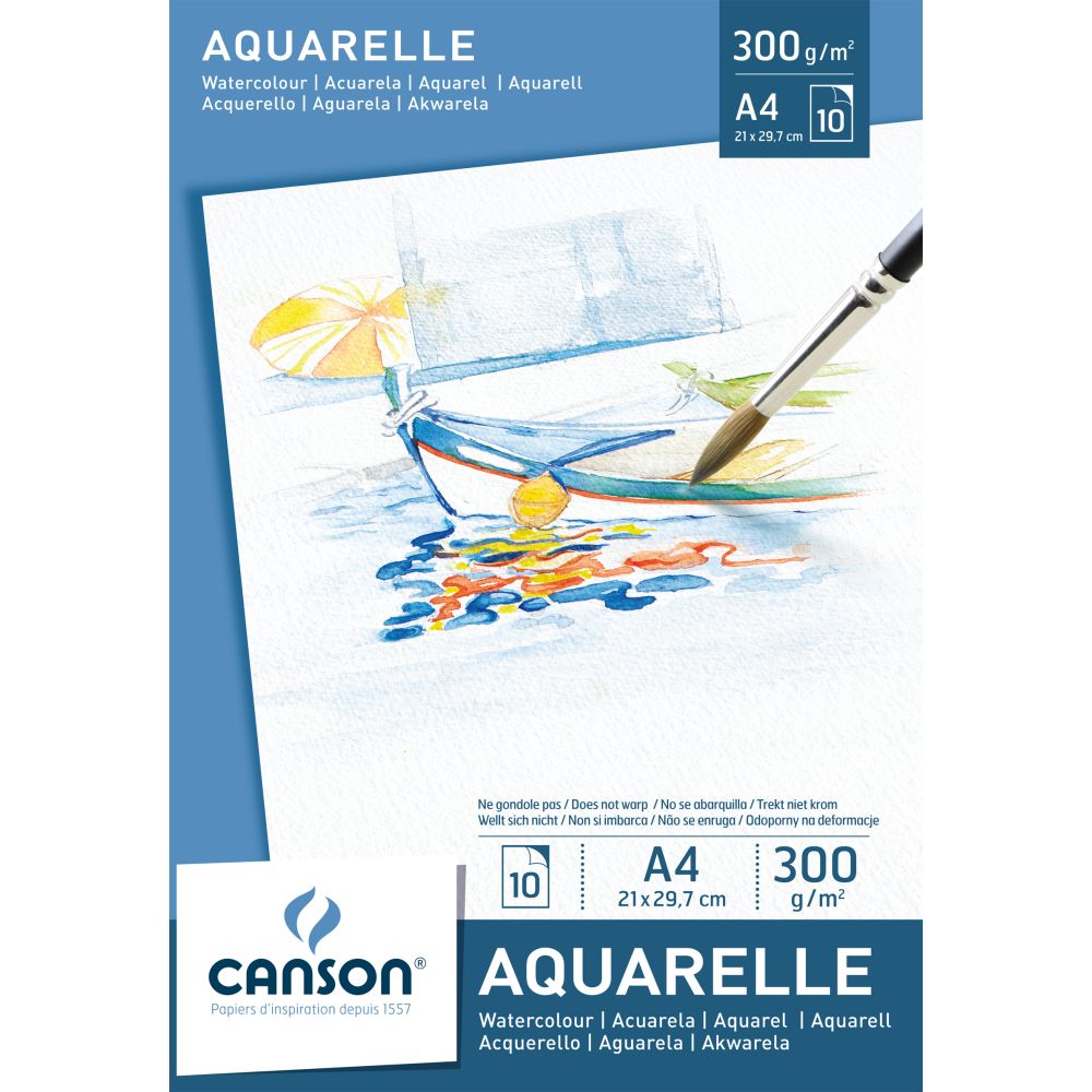 BLOCCO PER ACQUARELLI A4 FG. 10 GR.300