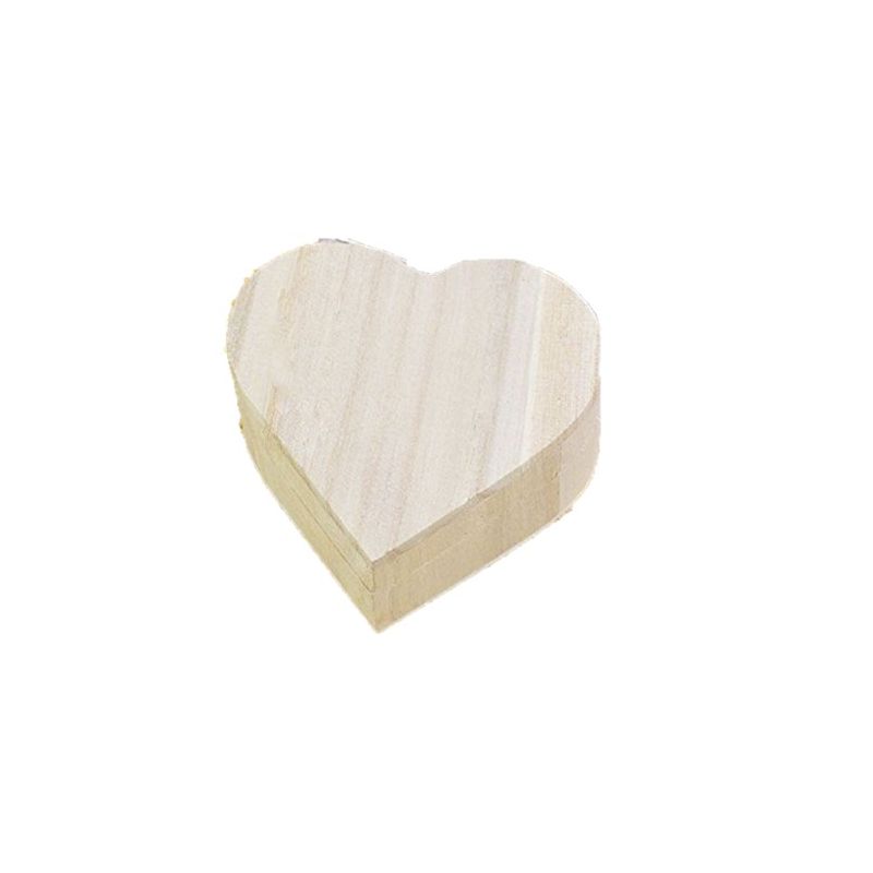 LEGNO DA DECORARE SCATOLA CUORE CM. 12X12X4