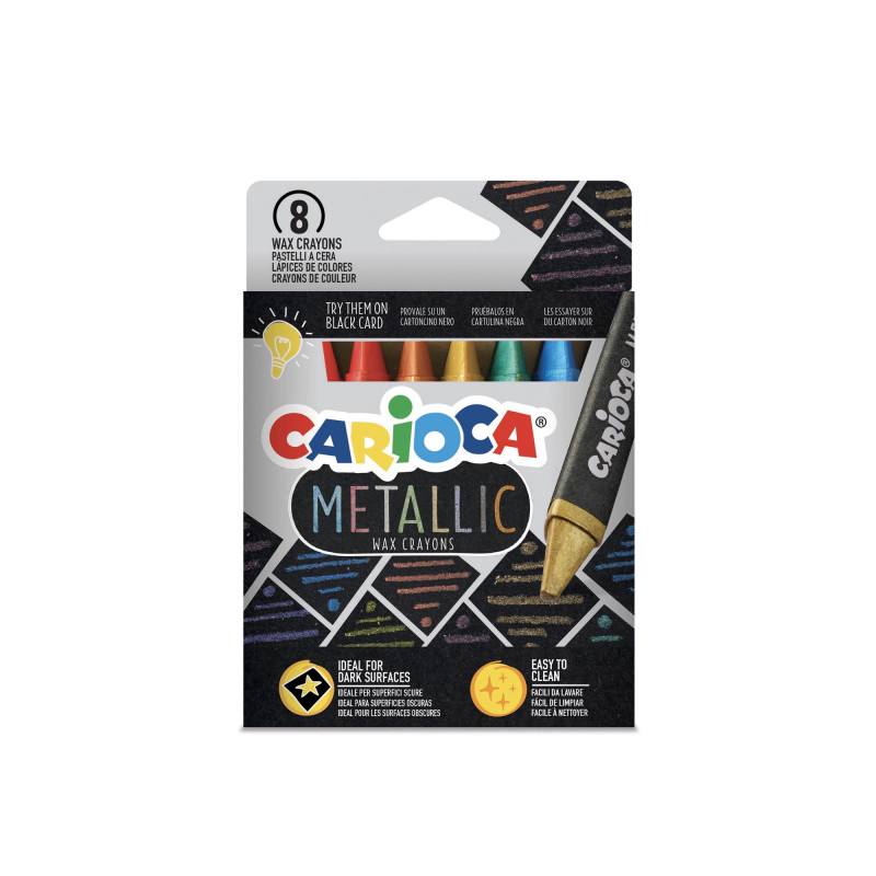 PASTELLI CERA CARIOCA METALLICI PZ.8