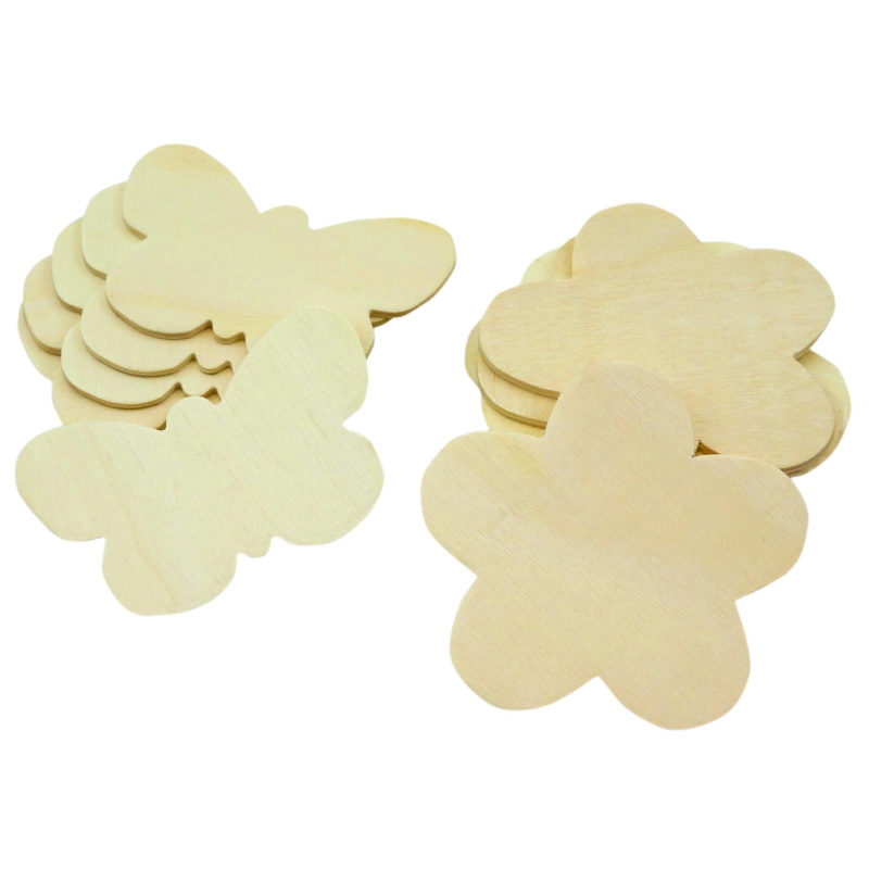 FARFALLE E FIORI DI LEGNO PZ.12