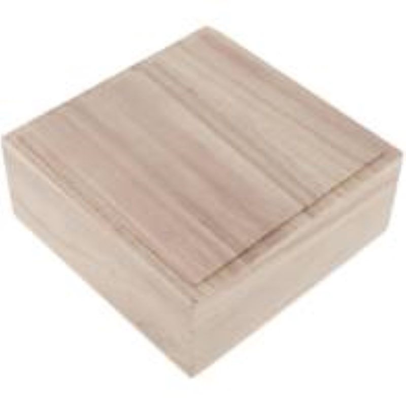 LEGNO DA DECORARE SCATOLA CON COPERCHIO MM. 95X95X50