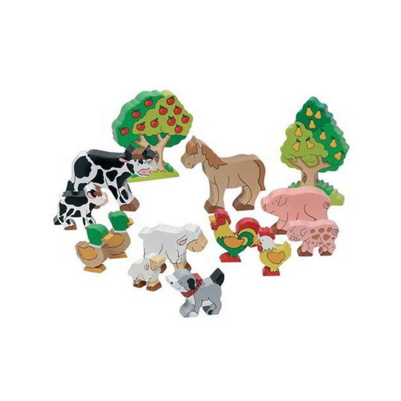 ANIMALI FATTORIA IN LEGNO - CONF.14 PZ