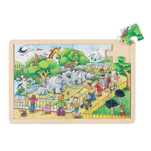 PUZZLE LEGNO/CARTONE CM.30X20 - VISITA ALLO ZOO (24 PZ.)