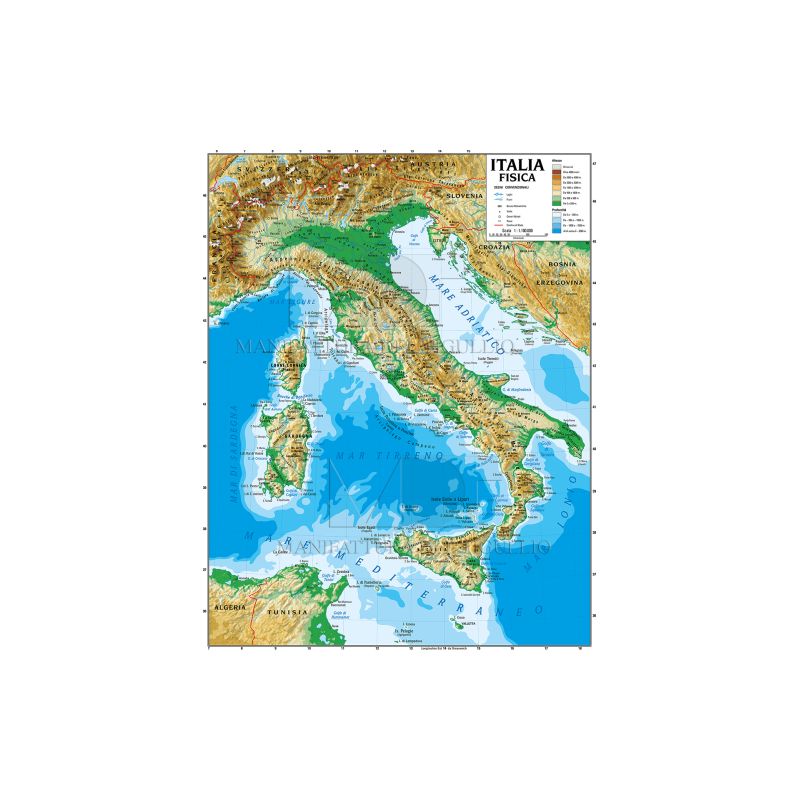 CARTA GEOGRAFICA DOPPIA 100X140 ITALIA