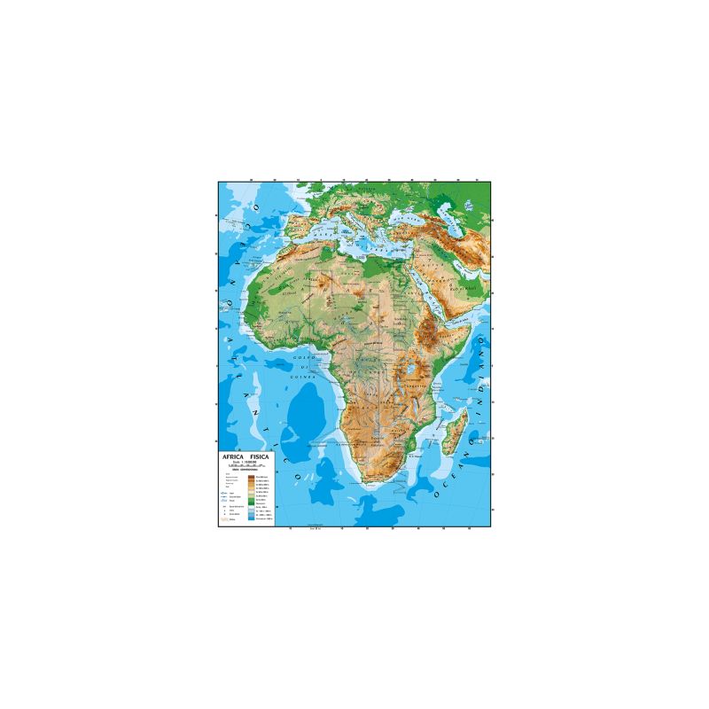 CARTA GEOGRAFICA DOPPIA 100X140 AFRICA