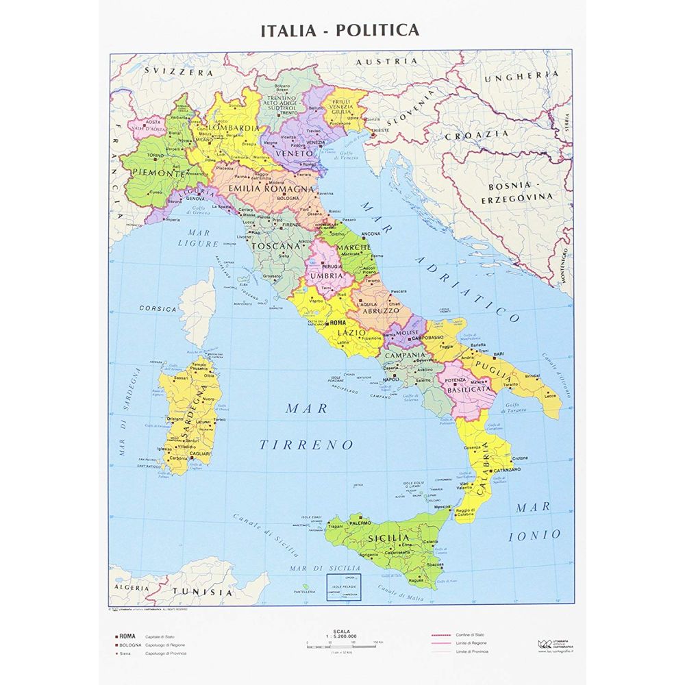 CARTA GEOGRAFICA A3 ITALIA