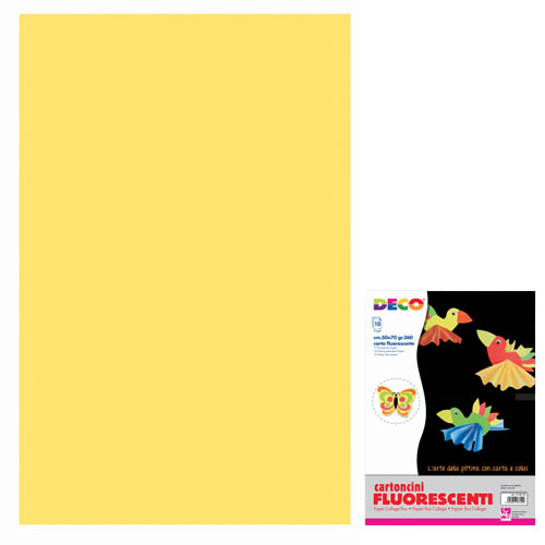 CARTONCINO  FLUORESCENTE CM. 50X70 - GIALLO - CONF.10 FG.