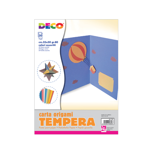 CARTA TEMPERA - CONF. 50 FOGLI CM. 35x50 - COL. ASS.
