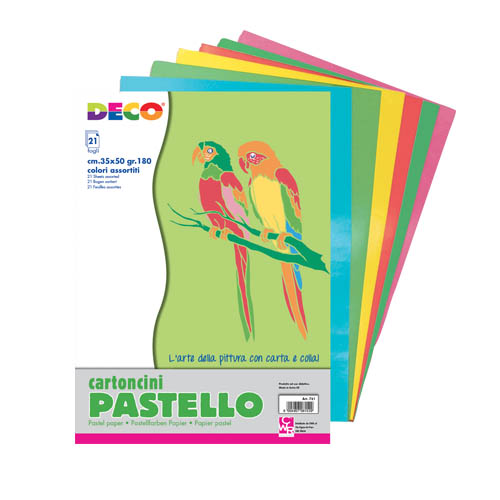 CARTONCINI PASTELLO - ALBUM 21 FOGLI CM.35X50 COL. ASS.