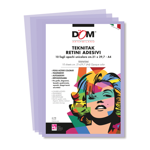 TEKNITAK - CONF.10 FOGLI CM.21X29,7 - ROSSO VIOLA