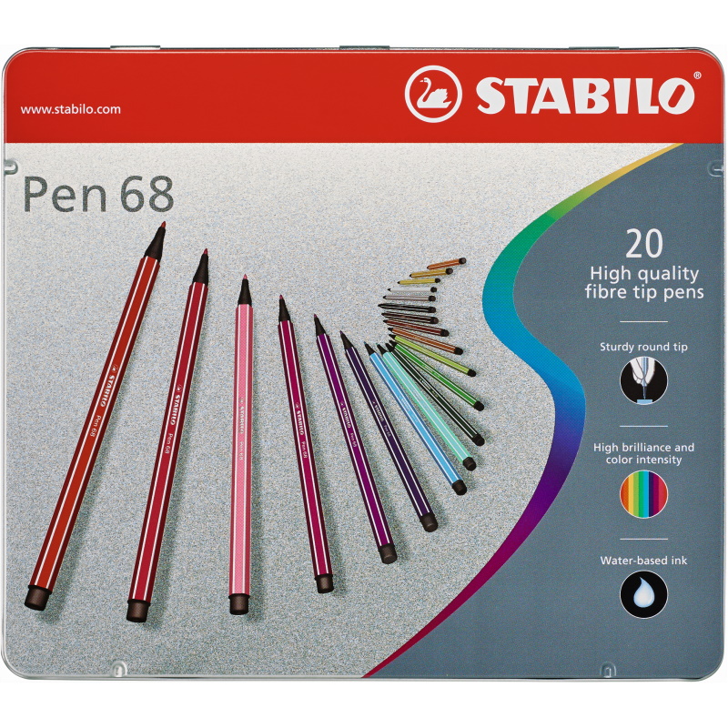 STABILO POINT 68 ASTUCCIO IN METALLO 20PZ.