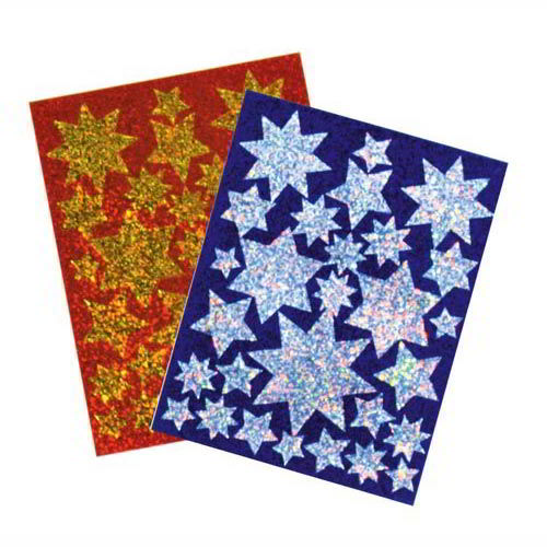 ETICHETTE OLOGRAFICHE - 1 FG. - STELLE ORO