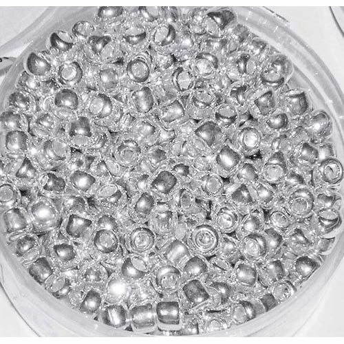 PERLINE VETRO COPRENTI 10/0 - SCAT. GR. 30 - ARGENTO