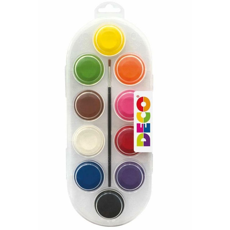 ACQUARELLI SET 10 COLORI  CM 4 + PENNELLO