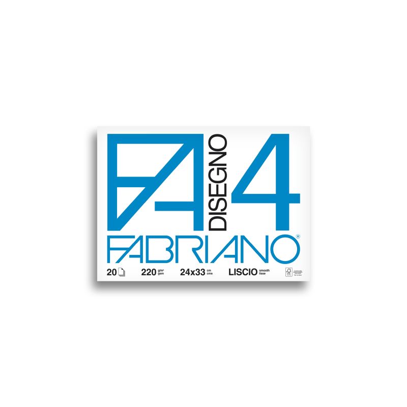 CARTA DISEGNO F4 BLOCCO 24X33 FG.20 LISCIO GR.220