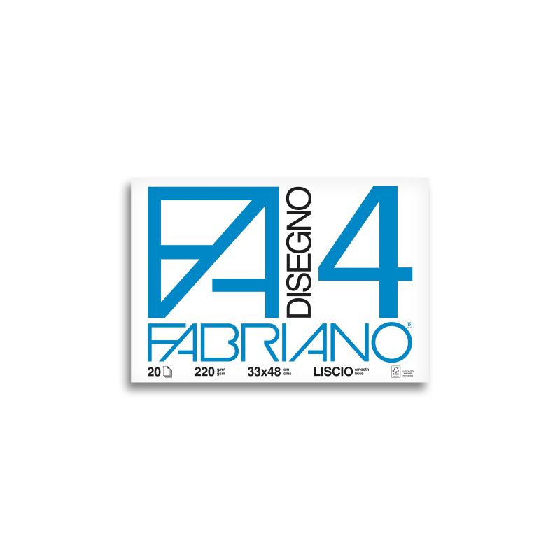 CARTA DISEGNO F4 BLOCCO 33X48 FG.20 LISCIO GR.220