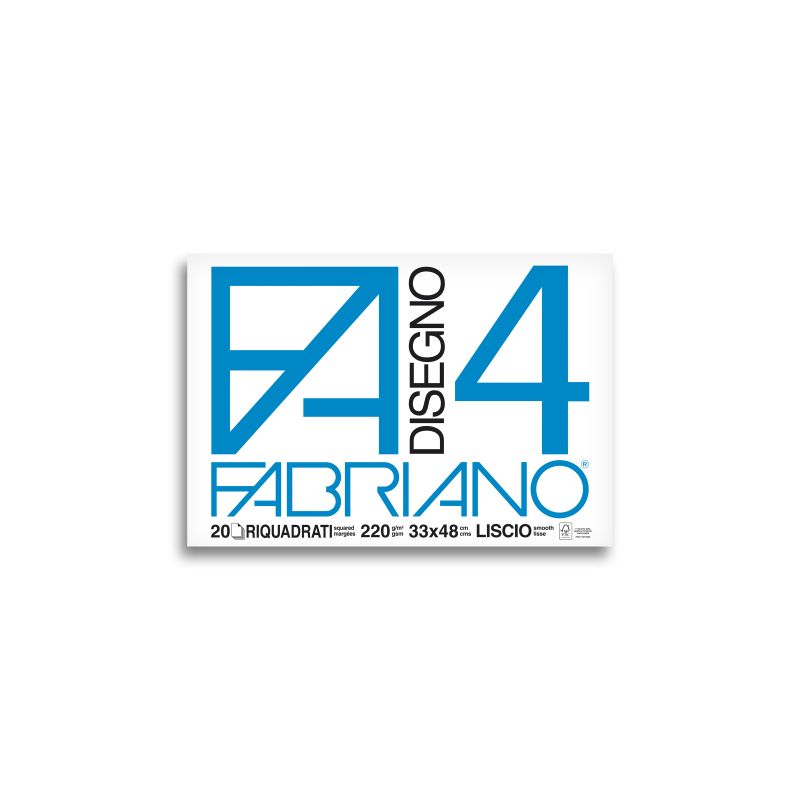 CARTA DISEGNO F4 BLOCCO 33X48 FG.20 SQUADRATO GR.220