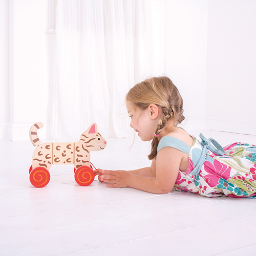 GATTO TRAINABILE IN LEGNO CM.28X21