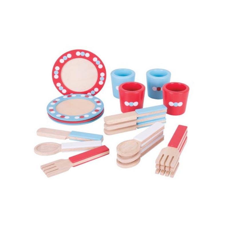 STOVIGLIE IN LEGNO - SET 20 PEZZI