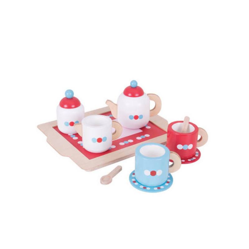 SERVIZIO THÈ/CAFFÈ IN LEGNO - SET PZ. 10