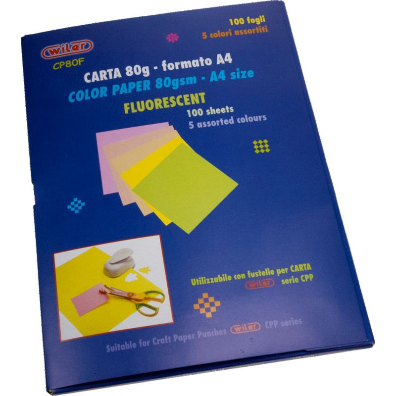 CARTA COLORATA A4 GR.80 FG.100 5 COL. FLUO
