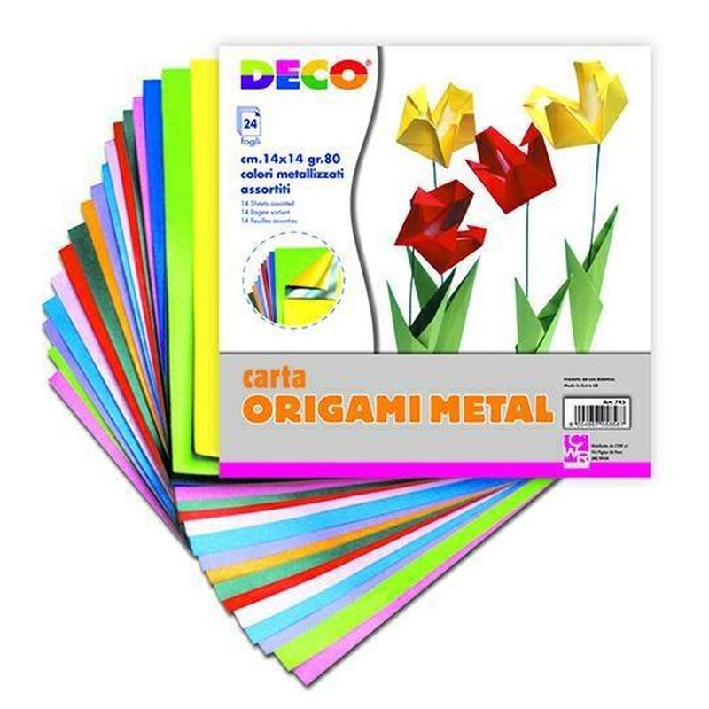 CARTA ORIGAMI METALLIZZATA CM.14X14 FG.24