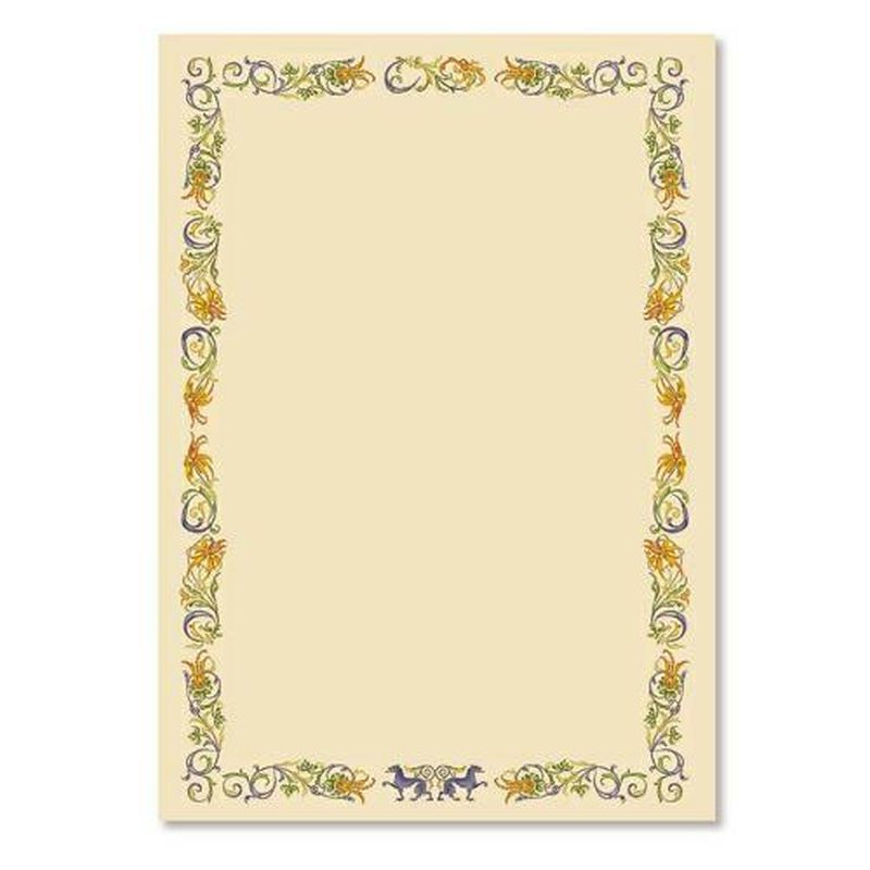PERGAMENA CM.24X34 FG.10 GR.120 CORNICE FLOREALE