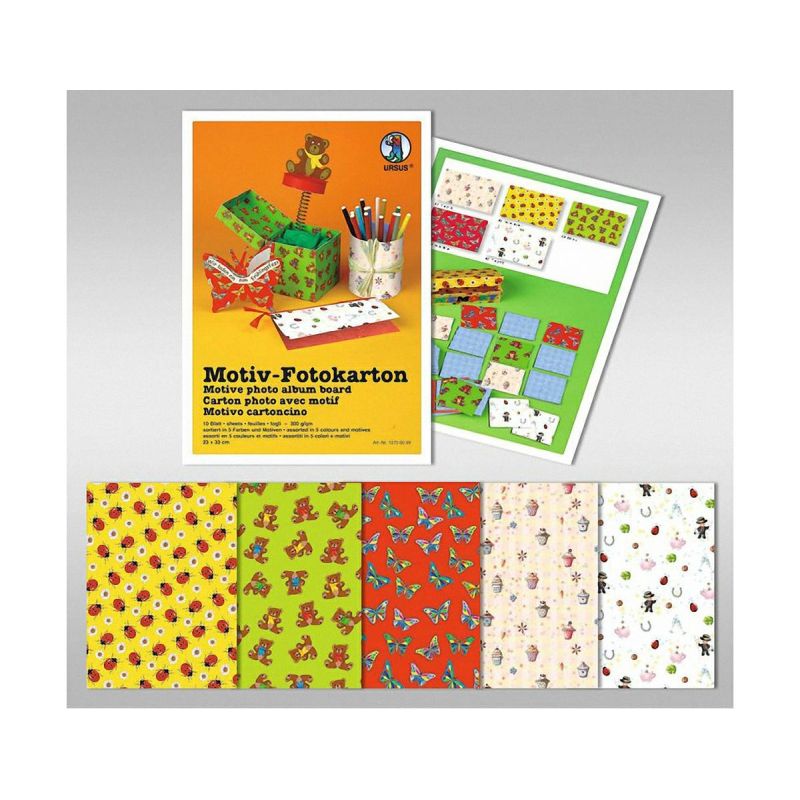 CARTONCINO CON DISEGNI 10 MOTIVI FG.10 GR. 300 CM.23X33