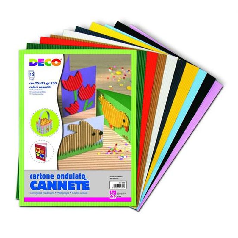 CARTONE ONDULATO 25X35 FG.10 COL. ASS.