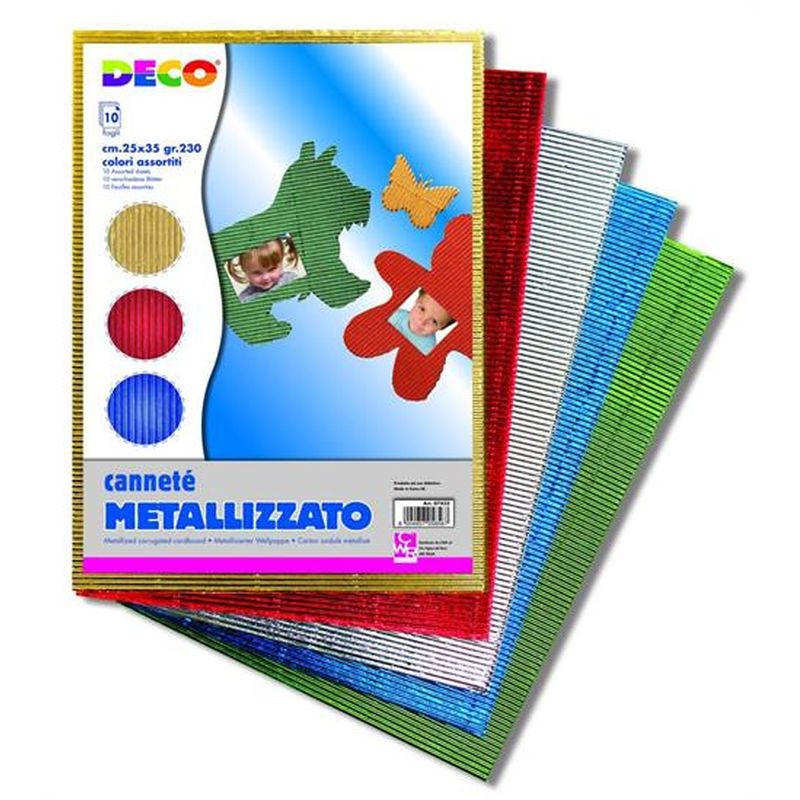 CARTONE ONDULATO DRITTO 25X35 PZ. 10 COL. METALL.