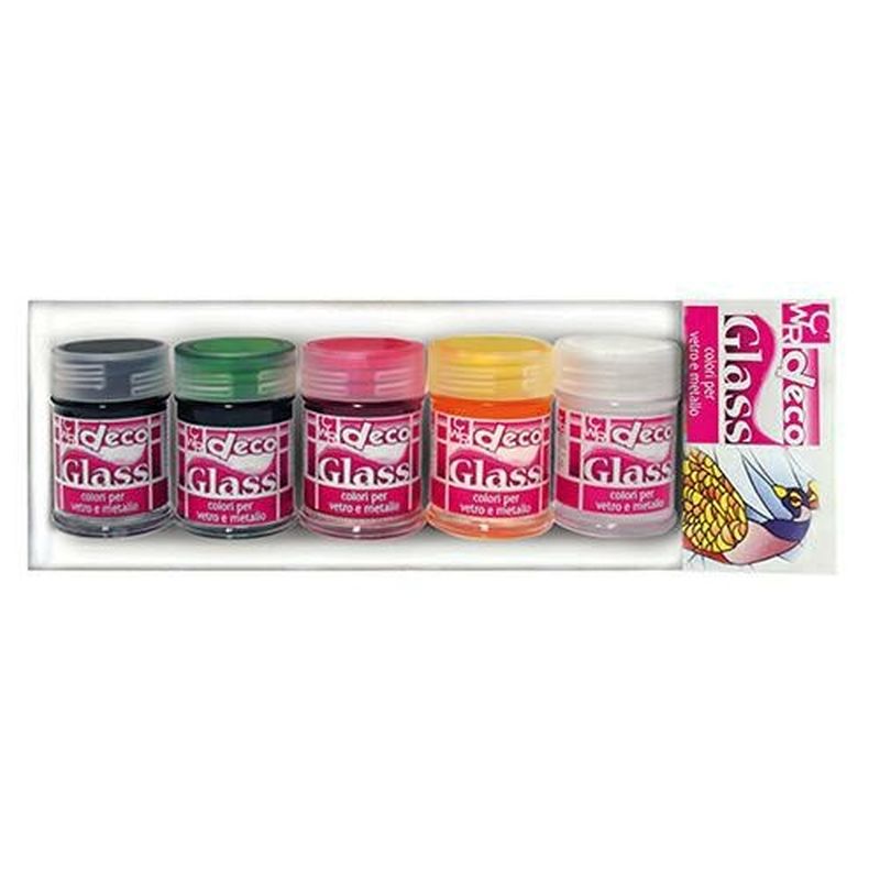 TEMPERA VETRO/METALLO TRASPARENTE DECO BLISTER 5  COL. ML.35