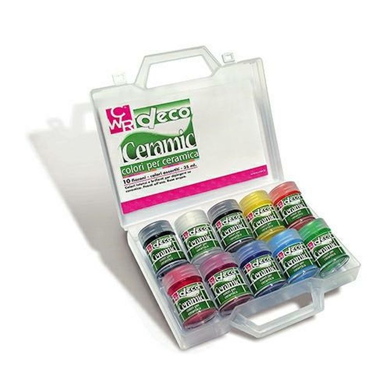 TEMPERA VETRO/CERAMICA COPRENTI DECO VALIGETTA 10 COL. ML.35