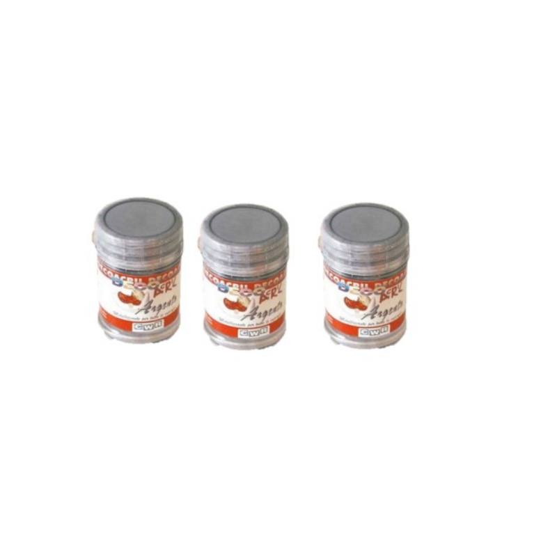 FLACONE DECO ACRIL ML.35 - ARGENTO - CONF.3 PZ