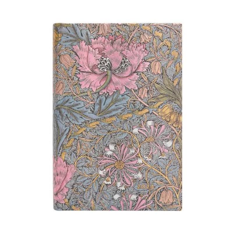 AGENDA GIORNALIERA 2024 MORRIS CAPRIFOGLIO ROSA MINI PAPERBLANKS