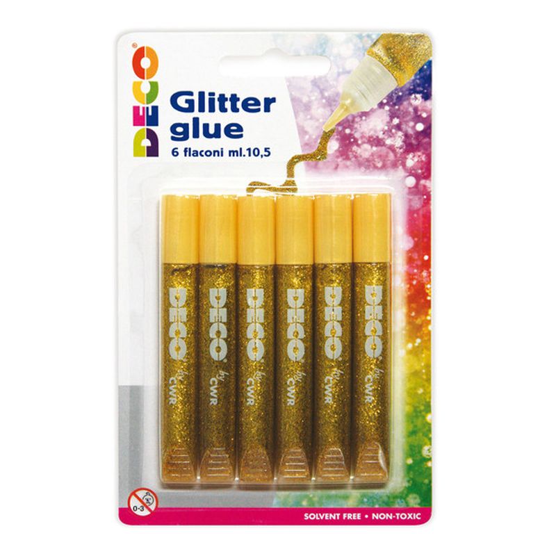 BRILLANTINI GLITTER CON COLLA ML.10,5 CF.6 ORO