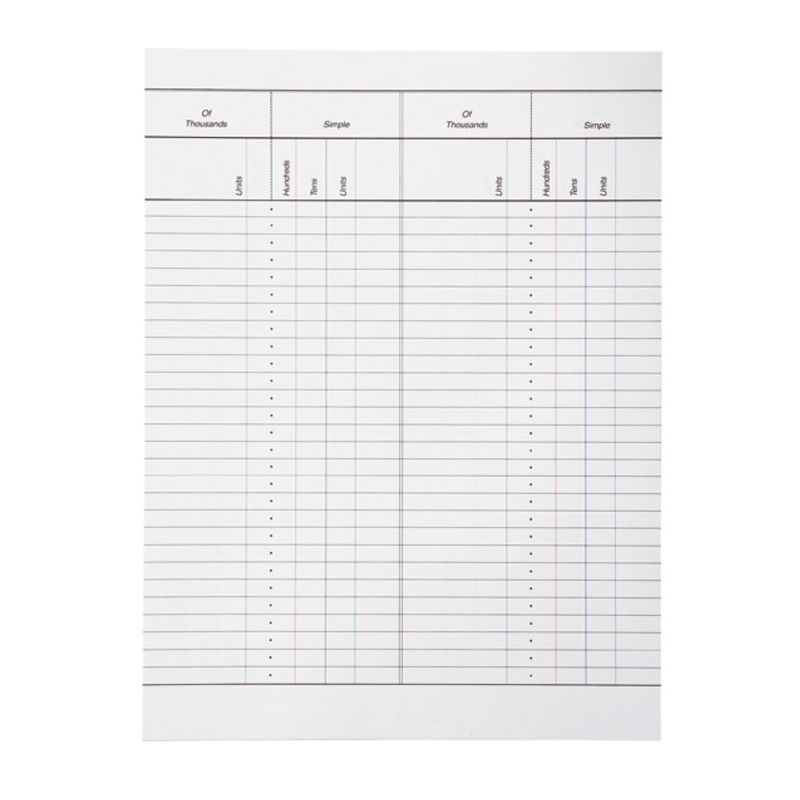 MODULI PER TELAIO DELLE GERARCHIE PICCOLO,SET DI 50FOGLI,INGLESE