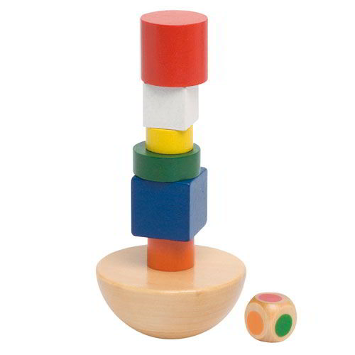 GIOCO EQUILIBRIO TORRE IN LEGNO - SACCHETTO COTONE (8 PZ.)