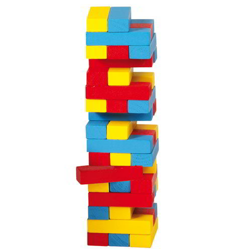 GIOCO EQUILIBRIO TORRE IN LEGNO COLORATO (45 PZ.)