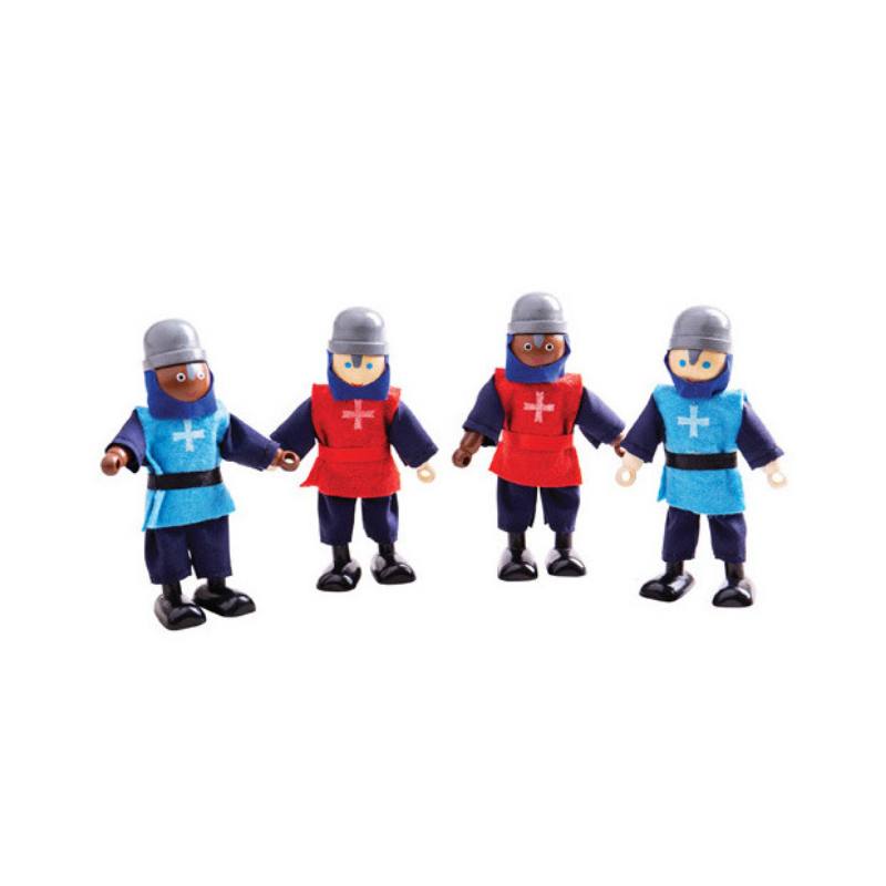 PERSONAGGI IN LEGNO - CAVALIERI - SET PZ. 4