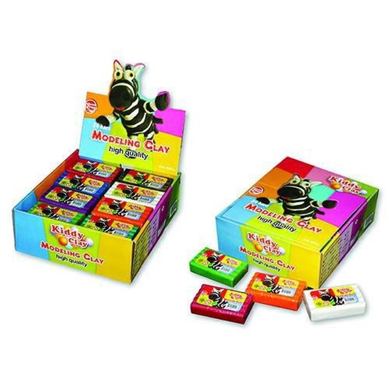 PLASTILINA KIDDY CLAY GR.160 - DISPLAY 24 PZ. (GR.3840)