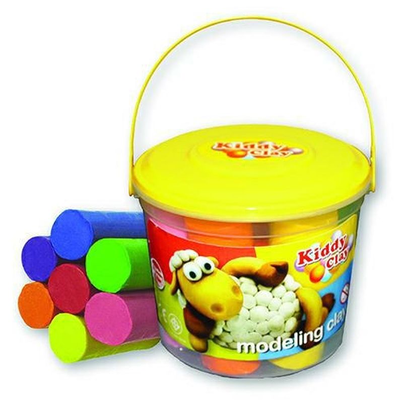 PLASTILINA KIDDY CLAY GR.500 SECCHIELLO 7 COL. ASS.