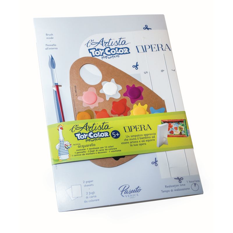 KIT OPERA CORNICE + TAVOLOZZA 12 ACQUARELLI