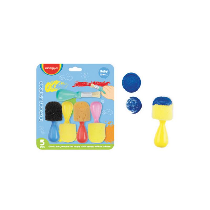 PENNELLO IN SPUGNA IMPUGNATURA ERGONOMICA 5PZ