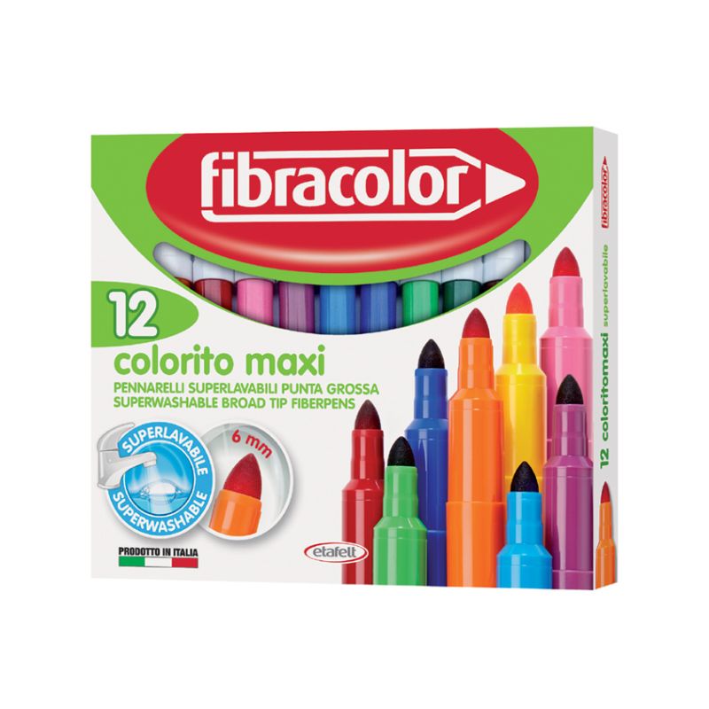 PENNARELLI PUNTA MAXI COLORITO 12 COLORI