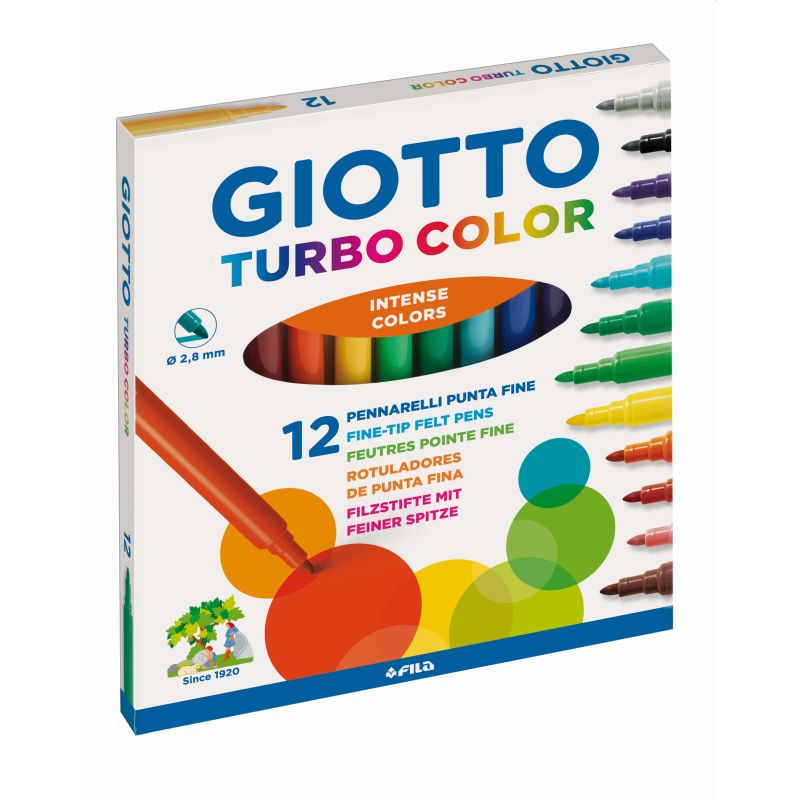 PENNARELLI PUNTA FINE GIOTTO 12 TURBOCOLOR