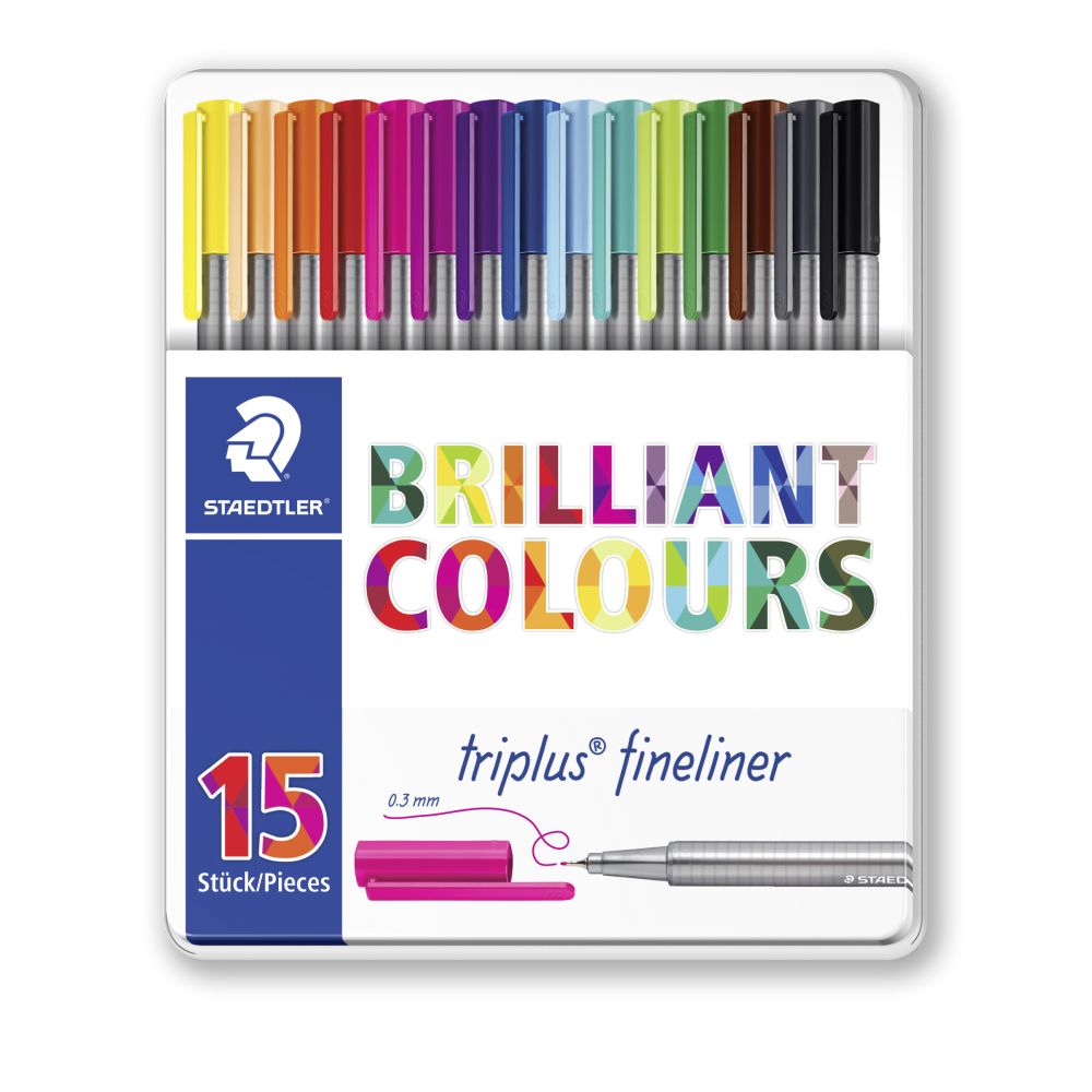 PENNARELLI FINELINER TRIPLUS STAEDTLER 15 COLORI MM.3 SCATOLA CARTONE