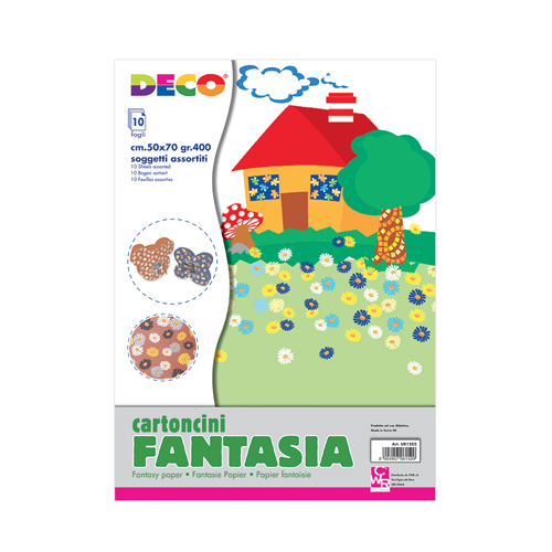 CARTONCINO FANTASIA  CM.50X70 - CONF. 10 FG.